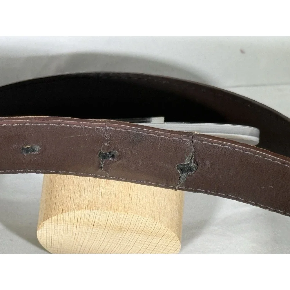 Footjoy Brown Lizard Embossed Leather Golf Belt Sz 42 Stainless Steel Hardware